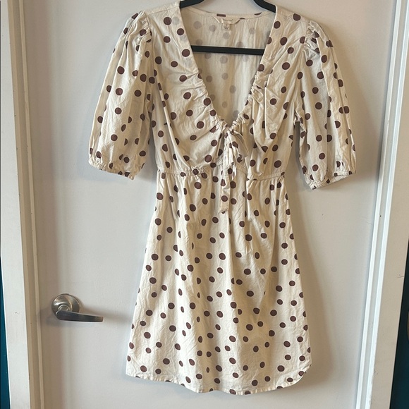 Polka Dot Tie Front Midi Dress – Cottagecore / French Girl - Picture 5 of 10